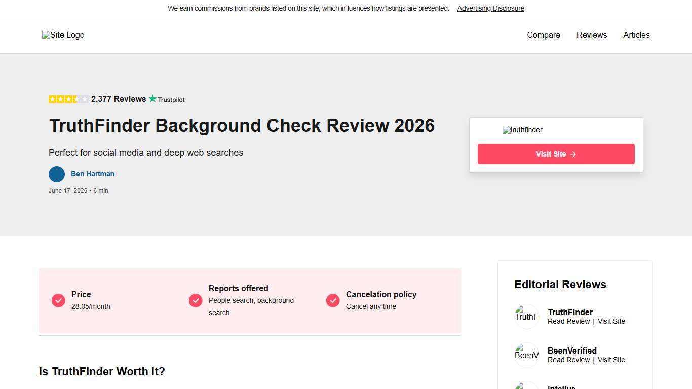 TruthFinder Background Check Review 2026 - Cost, How it Works